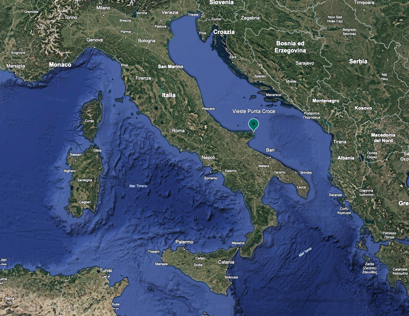 Punta Croce's location in Italy