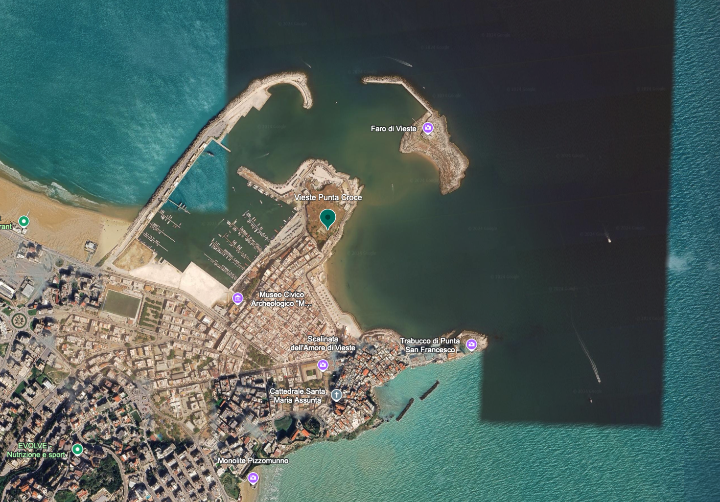 Punta Croce's proximity to Vieste